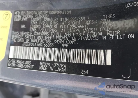 2006 Toyota Highlander Limited V6 from USA, damaged, VIN JTEEP21A760166833